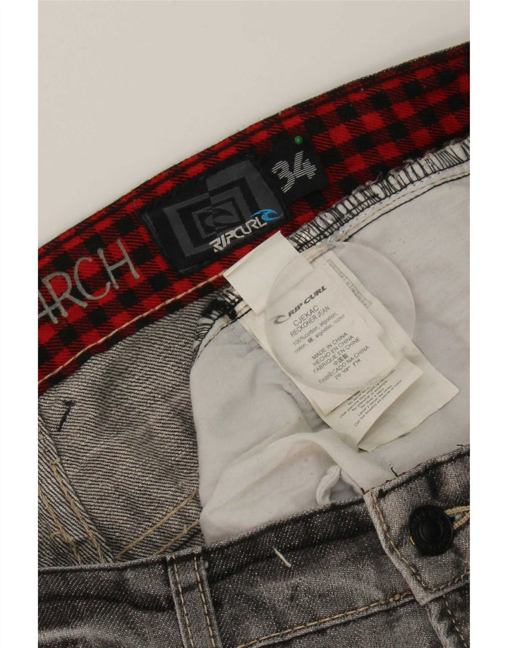Rip Curl Herren Straight Jeans W34 L33 Graue Baumwolle