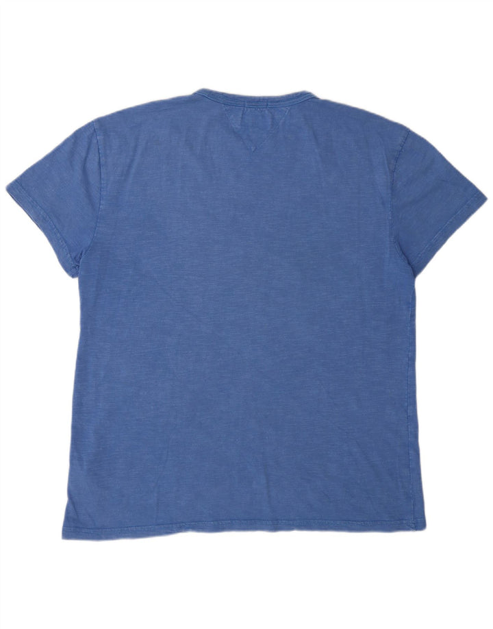 Tommy Hilfiger Herren-T-Shirt mit Grafik, klein, aus blauer Baumwolle