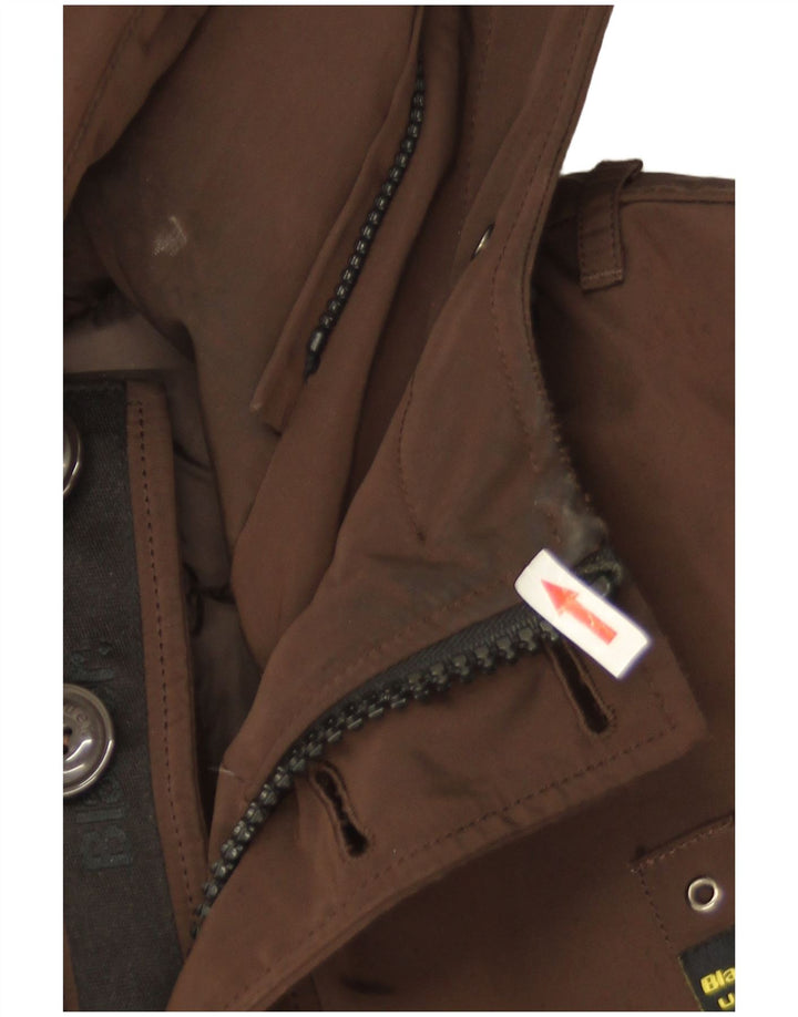 Blauer Herren-Jacke mit Kapuze, gepolstert, UK 40, Größe L, braun, Polyamid