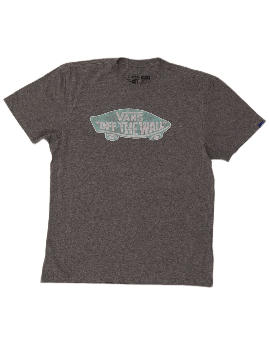Vans Custom Fit Grafik-T-Shirt für Herren, groß, aus grauer Baumwolle