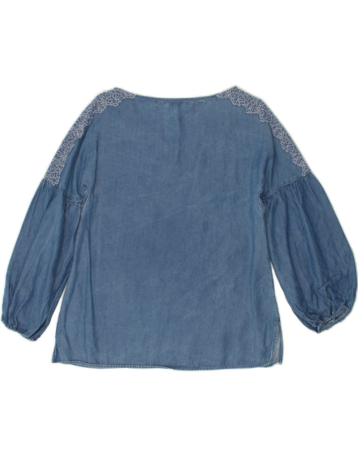 MASSIMO DUTTI Womens Blouse Top EU 38 Small Blue Cotton Vintage Massimo Dutti and Second-Hand Massimo Dutti from Messina Hembry 