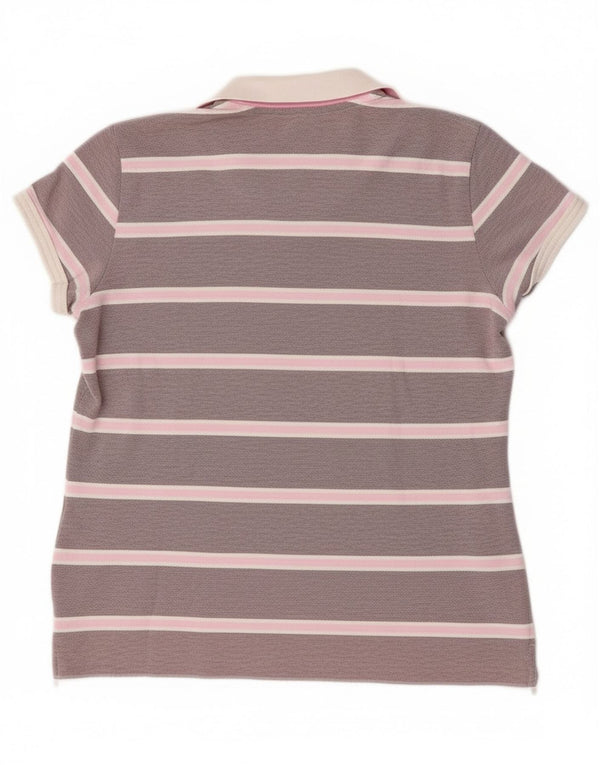 Gant Damen-Poloshirt mit normaler Passform, UK 20 2XL, grau gestreift, Baumwolle, klassisch