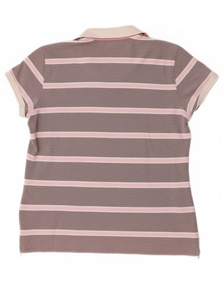 Gant Damen-Poloshirt mit normaler Passform, UK 20 2XL, grau gestreift, Baumwolle, klassisch