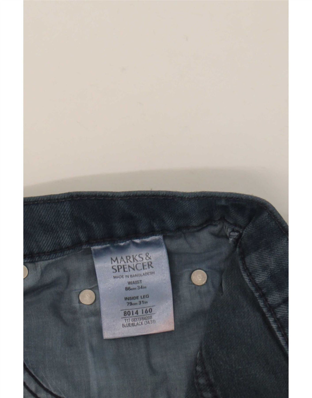 Marks & Spencer Herren Blue Harbor Straight Jeans W34 L31 Marineblaue Baumwolle