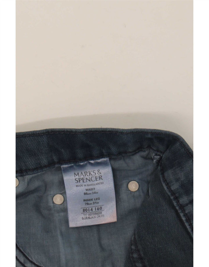 Marks & Spencer Herren Blue Harbor Straight Jeans W34 L31 Marineblaue Baumwolle