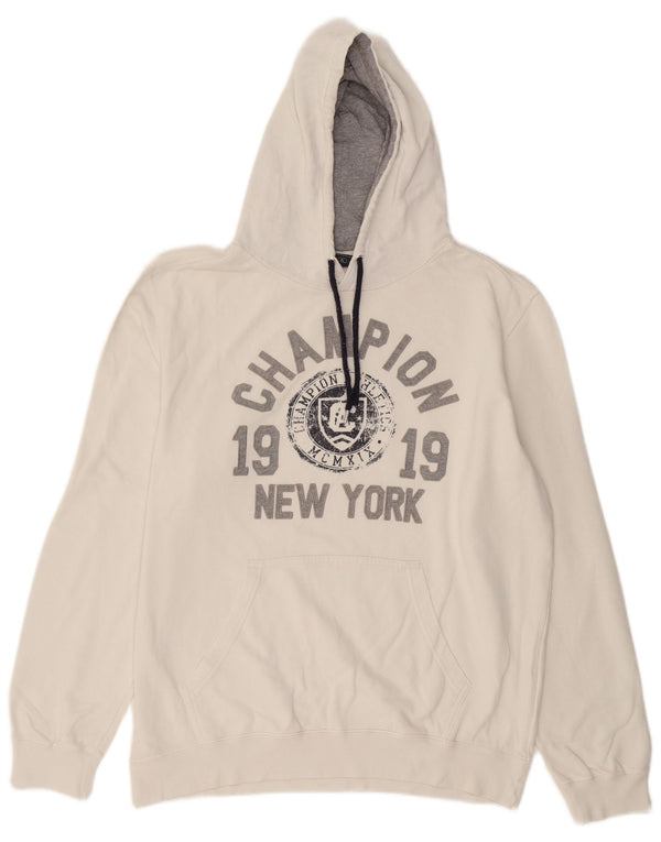 Champion Herren-Kapuzenpullover mit Grafik, XL, weiße Baumwolle