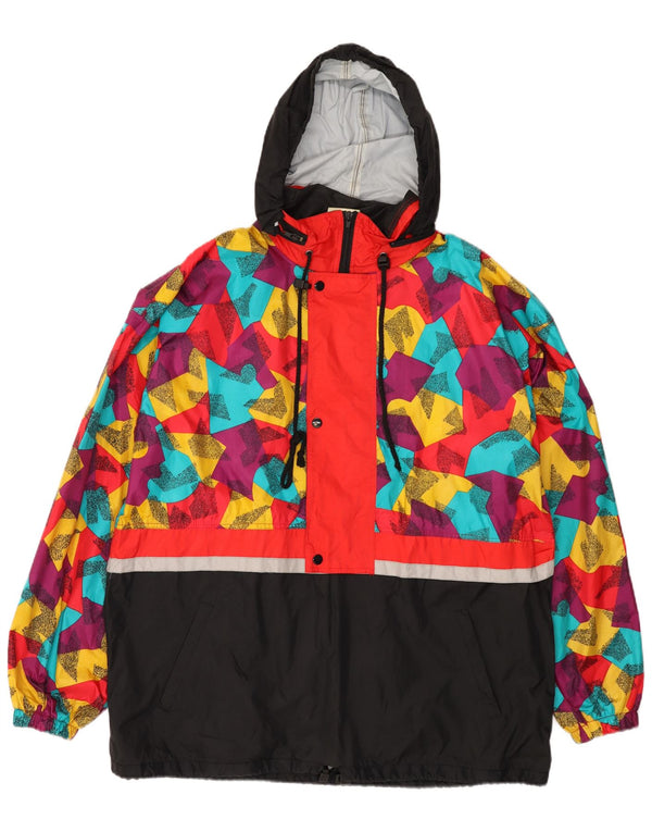 MARCEL CLAIR Herren Loose Fit Kapuzen-Regenjacke UK 38 Medium Schwarz