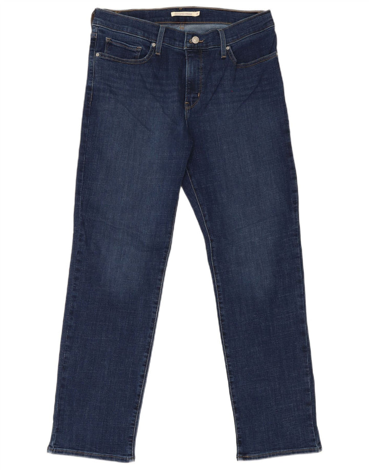 Levi's Damen 314 Shaping Straight Jeans W31 L30 Blaue Baumwolle