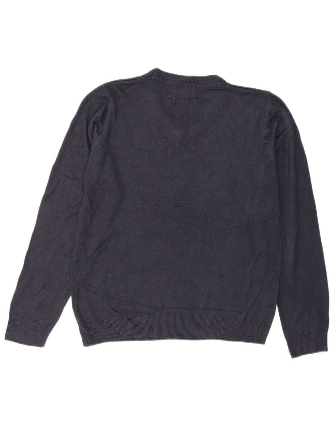 Marks & Spencer Herren-Pullover mit normaler Passform und V-Ausschnitt in mittlerem Marineblau
