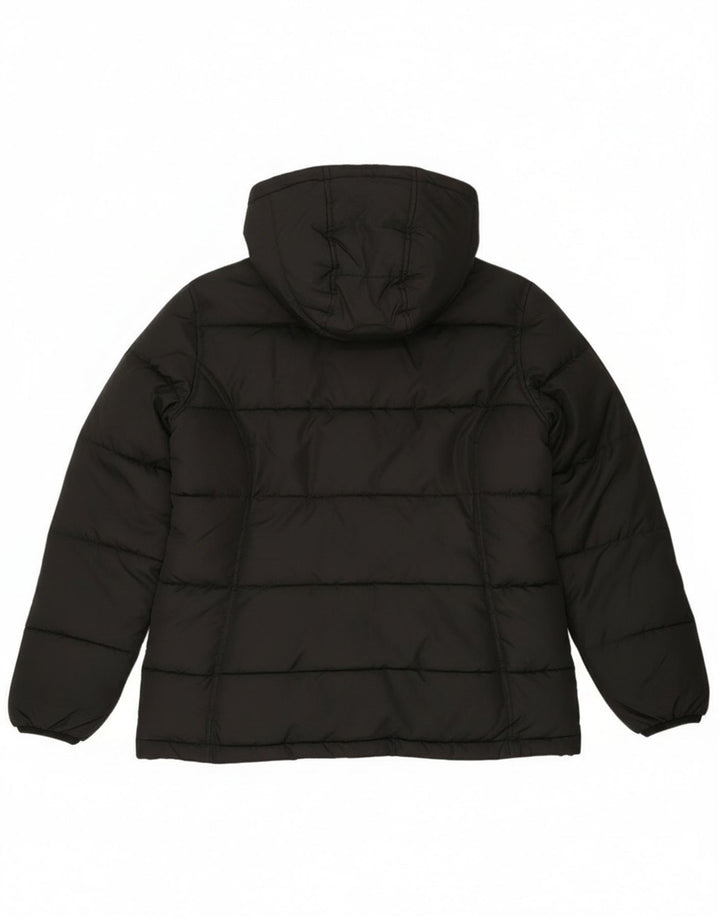 Reebok Damen Graphic Hooded Wattierte Jacke UK 10 Small Schwarz