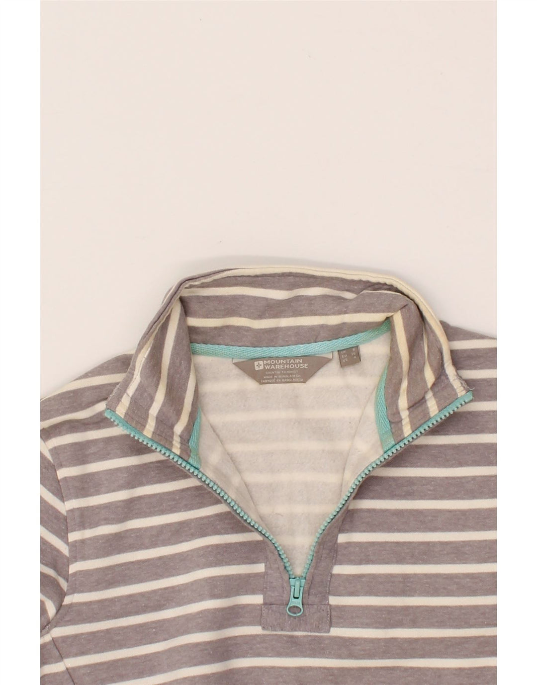MOUNTAIN WAREHOUSE Womens Zip Neck Sweatshirt Jumper UK 8 Small Grey Vintage Mountain Warehouse and Second-Hand Mountain Warehouse from Messina Hembry 