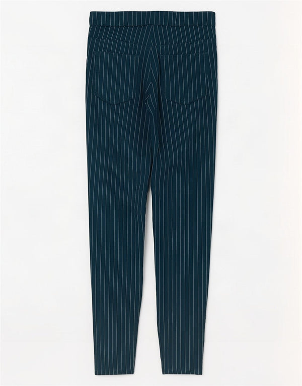 Marks & Spencer Damen Freizeithose UK 8 Small W26 L27 Grüner Nadelstreifen