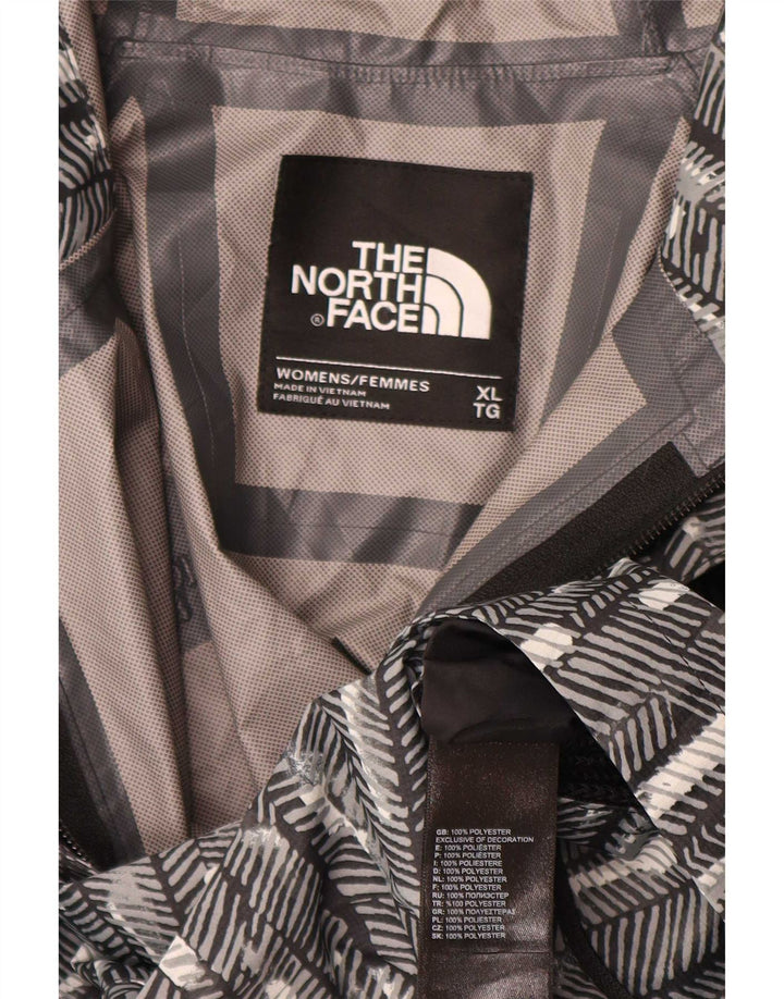 The North Face Damen-Regenjacke mit Kapuze, UK 18, XL, grau gestreift, Polyester