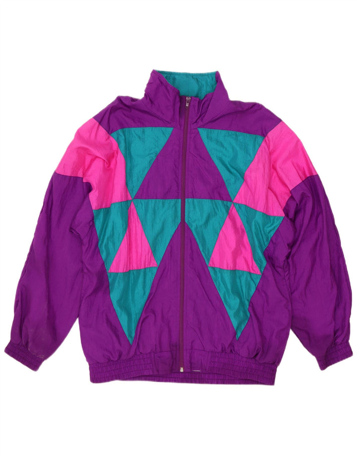 Sunterra übergroße Trainingsjacke für Damen, UK 10, klein, lila, geometrisch
