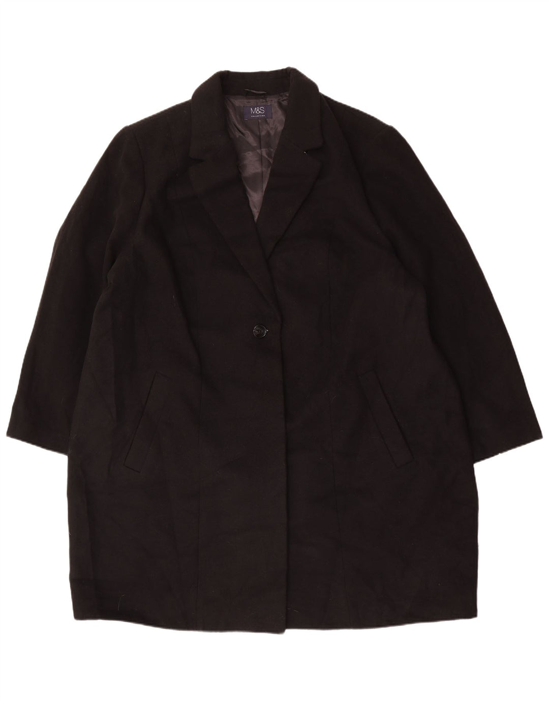 Marks & Spencer Damenmantel UK 26 5XL Schwarz Polyester
