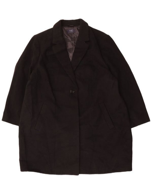 Marks & Spencer Damenmantel UK 26 5XL Schwarz Polyester