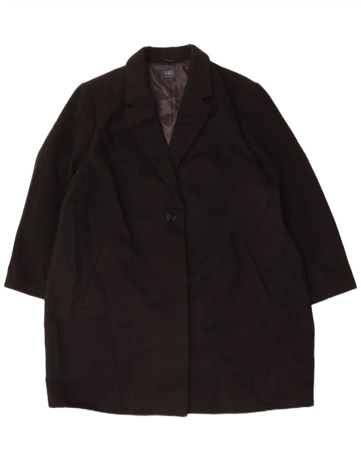 Marks & Spencer Damenmantel UK 26 5XL Schwarz Polyester