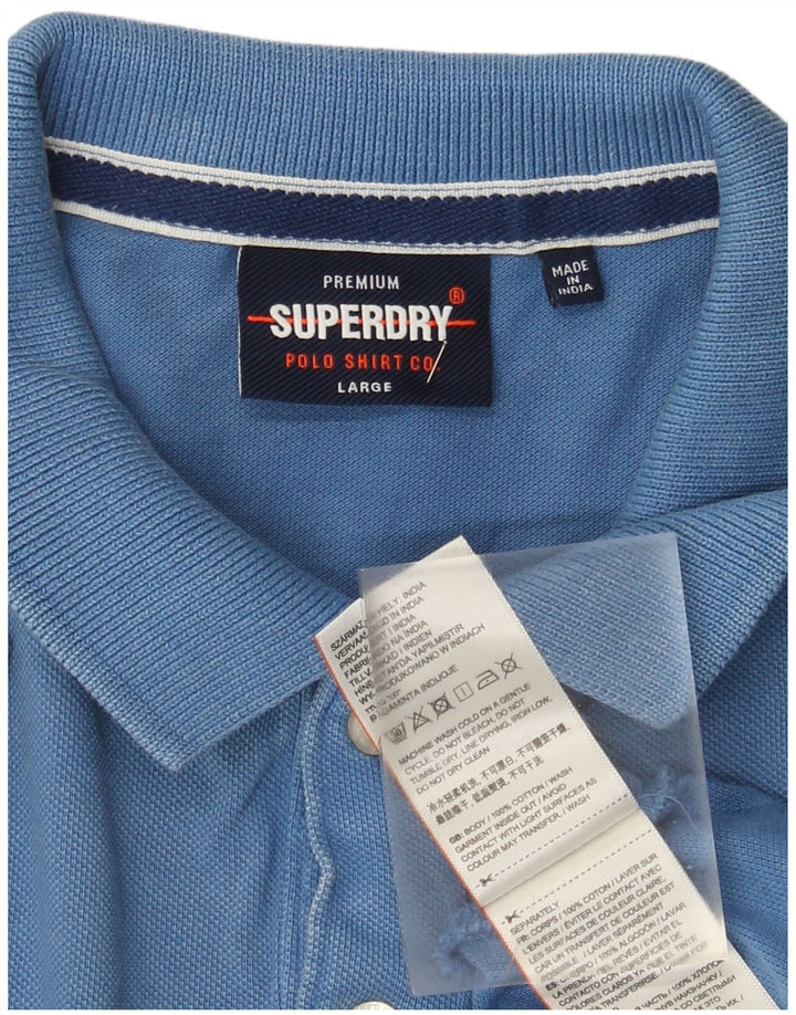 Superdry Herren-Poloshirt, große blaue Baumwolle