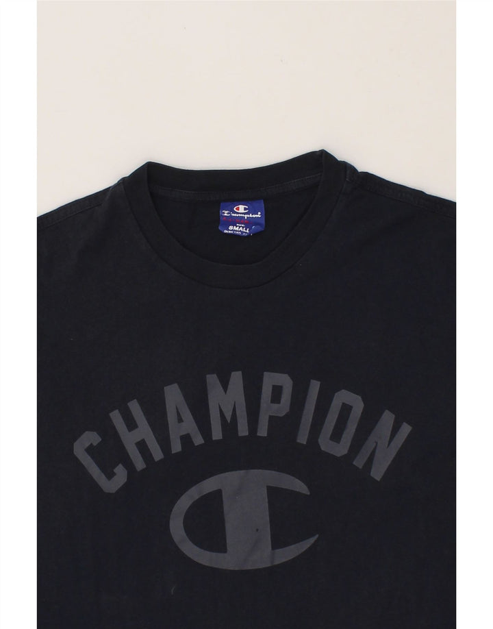 CHAMPION Mens Graphic T-Shirt Top Small Navy Blue Vintage Champion and Second-Hand Champion from Messina Hembry 