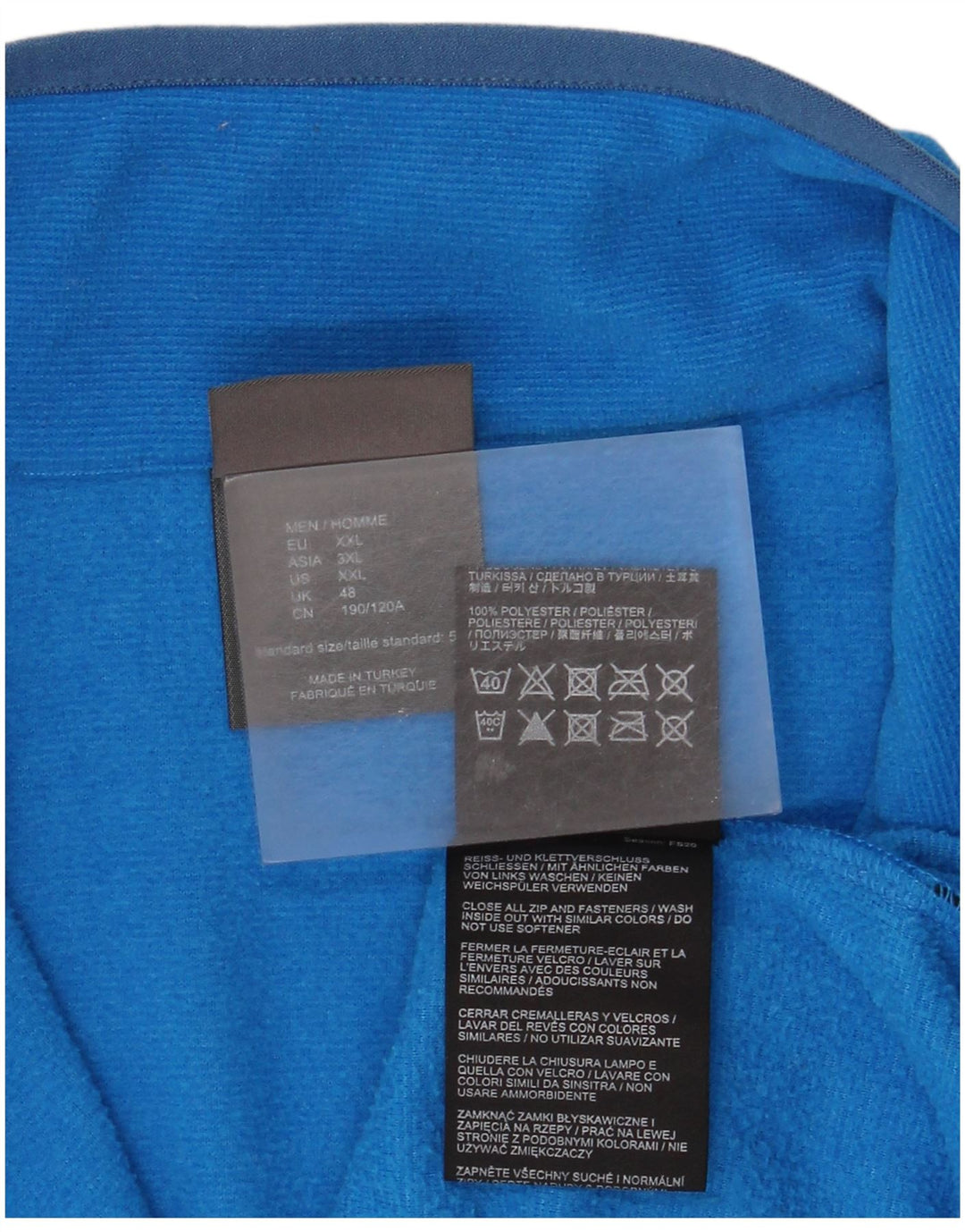 Jack Wolfskin Herren-Fleecepullover mit Reißverschluss, 2XL, Blau, Polyester