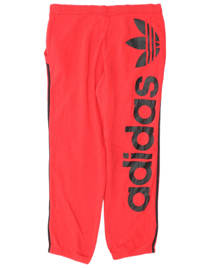 Adidas Herren-Trainingshose mit Grafik, mittelrot, Baumwolle