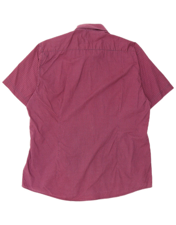 Barbour Tailored Fit Kurzarmhemd für Damen, XL, Burgunderrot, Blumenmuster, Baumwolle