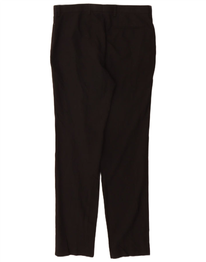 Marks & Spencer Herren Slim Fit Anzughose W32 L33 Schwarz Polyester