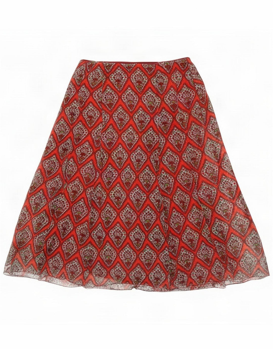 Vintage Damen A-Linienrock Medium W30 Kastanienbraun Paisley
