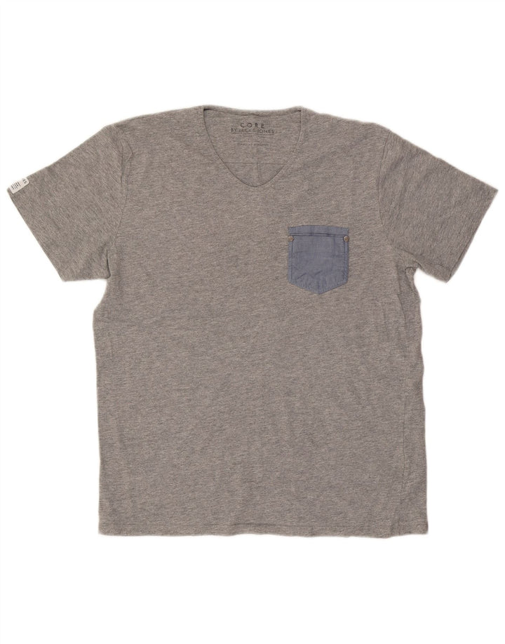 Jack & Jones Herren T-Shirt Top XL Grau meliert