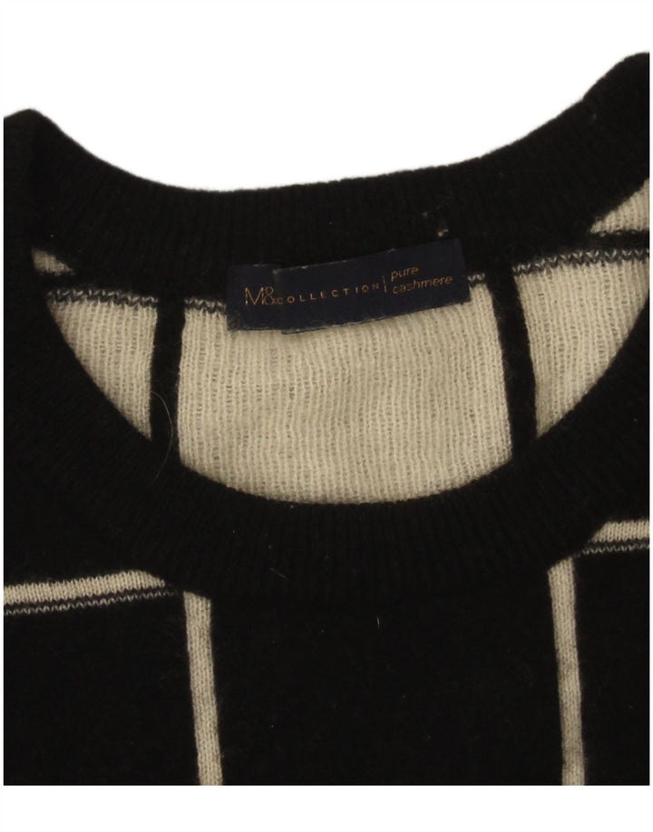 Marks & Spencer Damen-Pullover mit U-Boot-Ausschnitt, Gr. 14, groß, schwarz kariert