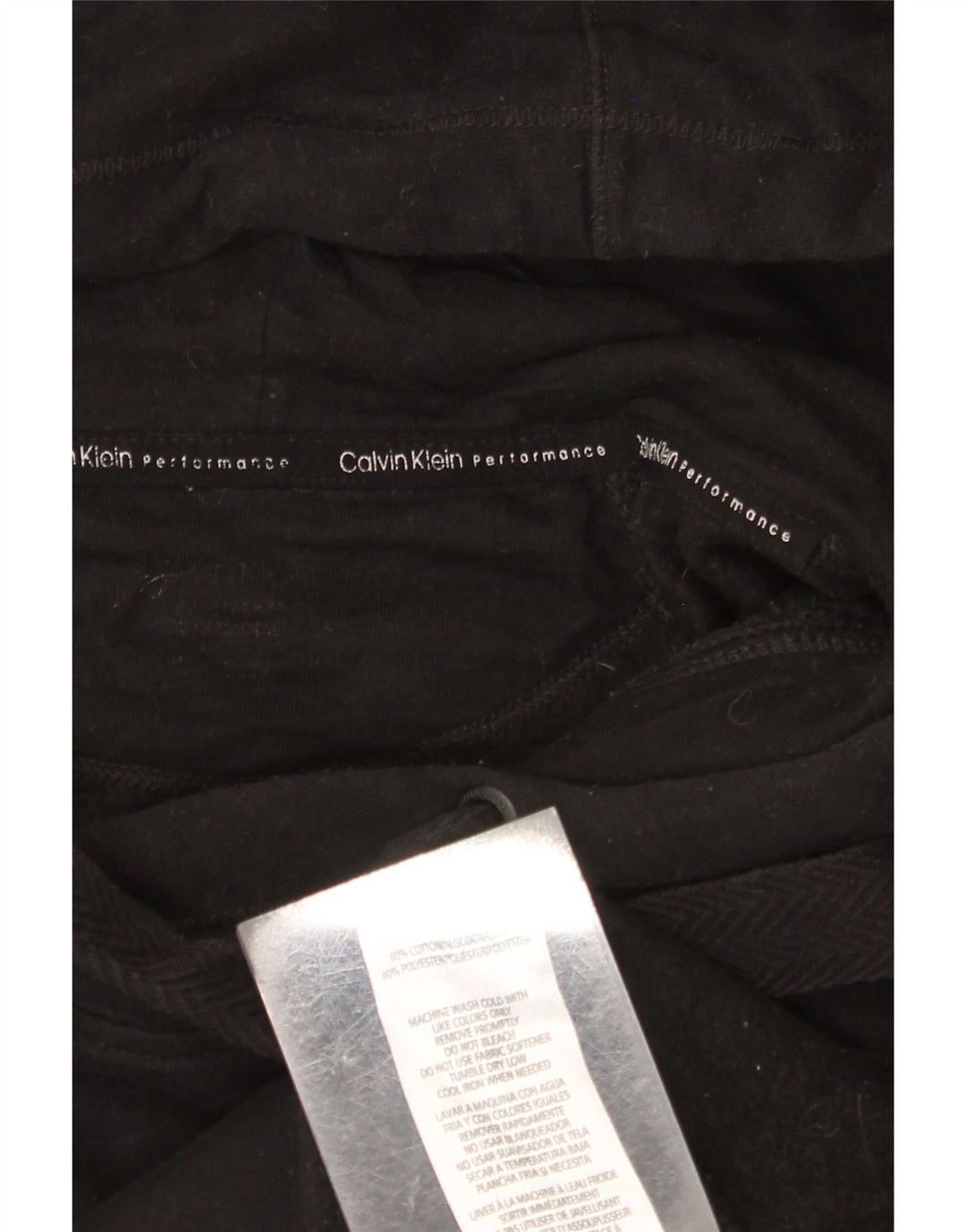 CALVIN KLEIN Damen Übergroßer grafischer Kapuzenpullover UK 18 XL Schwarze Baumwolle