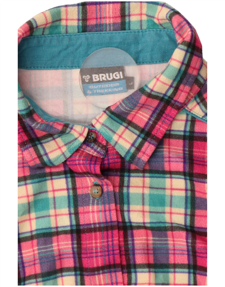 BRUGI Damen Flanellhemd UK 14 Large Pink Check