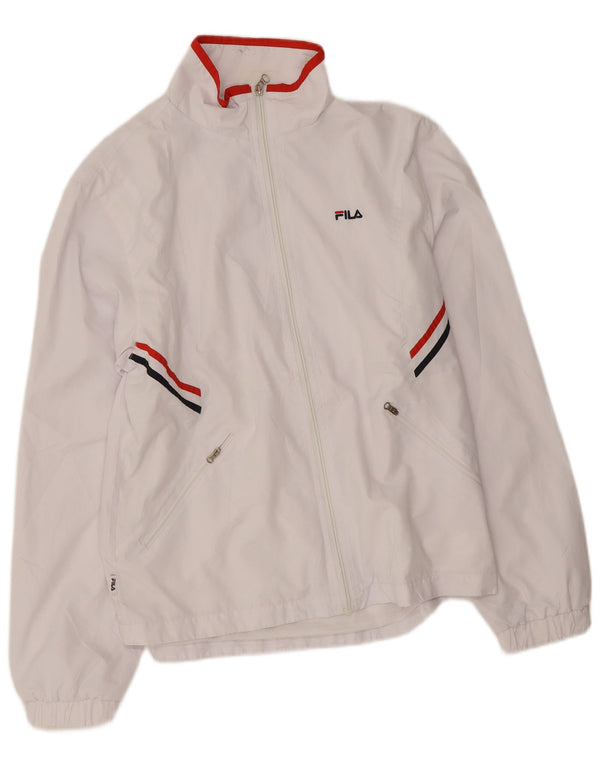 Fila Damen-Trainingsanzugoberteil, Jacke, UK 16, Größe L, Weiß, Polyester