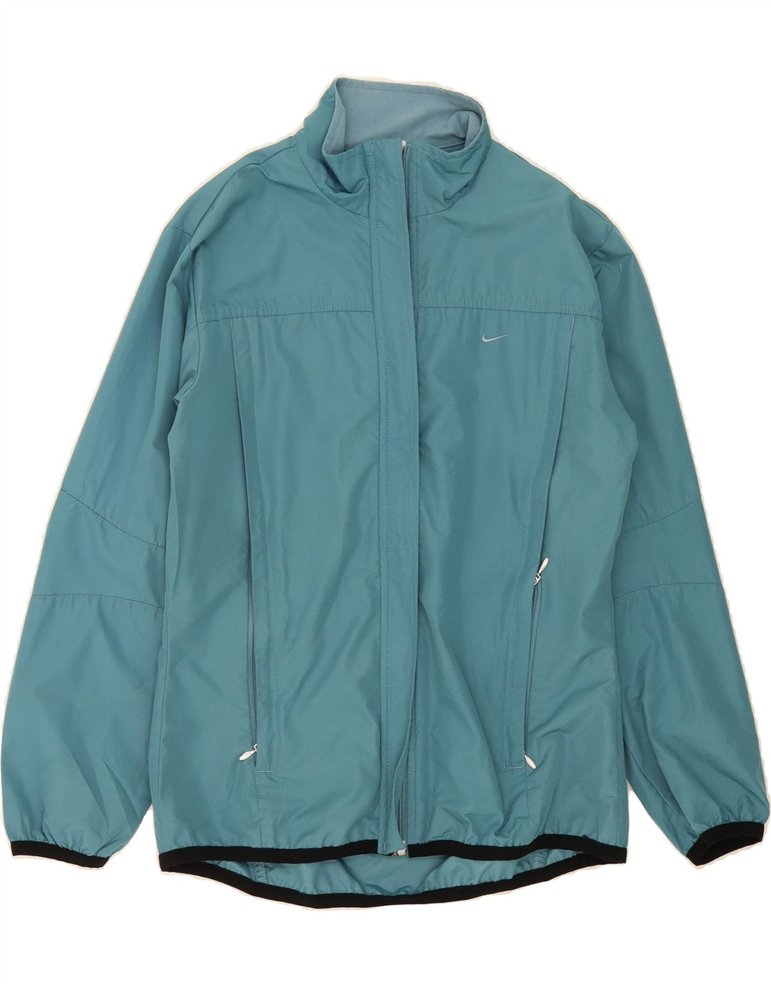 NIKE Womens Oversized Windbreaker Jacket US 4/6 Small Blue Polyester Vintage Nike and Second-Hand Nike from Messina Hembry 