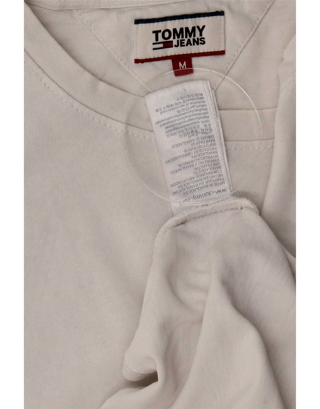 Tommy Hilfiger Herren T-Shirt Top aus mittelweißer Baumwolle