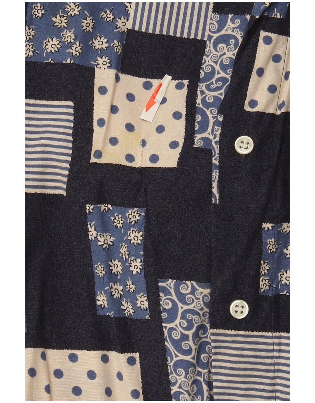Vintage Herrenhemd Großes marineblaues Patchwork