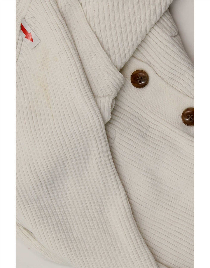 Zara Damen Crop Cardigan Pullover UK 12 Mittelweiße Viskose