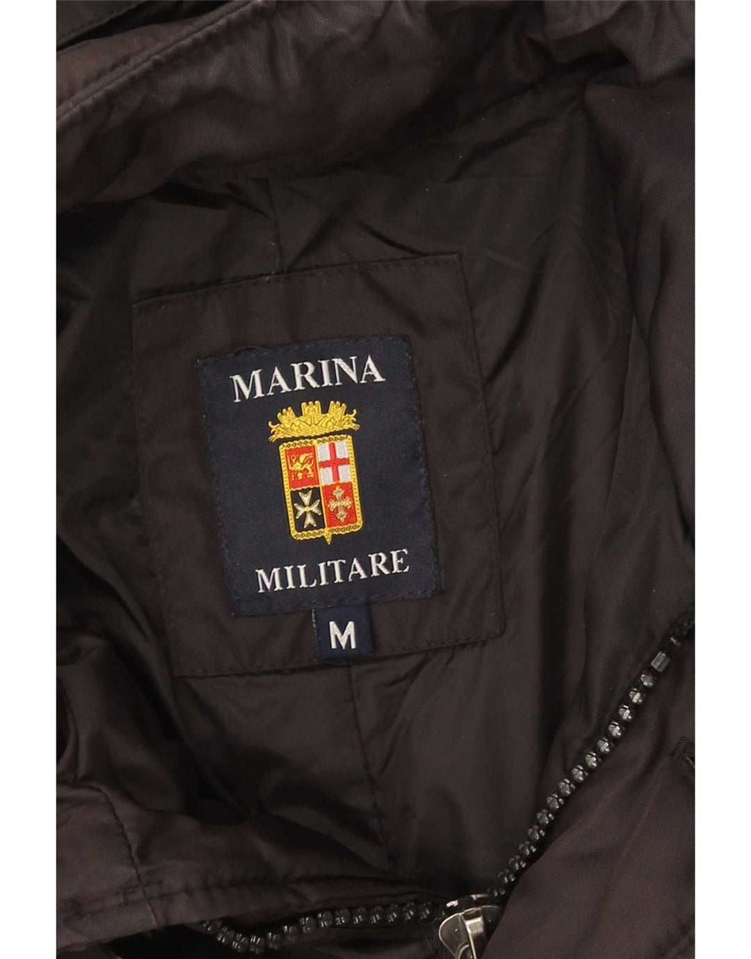 Marina Militare Herren-Jacke mit Kapuze, gepolstert, UK 38, mittelschwarz, Polyamid
