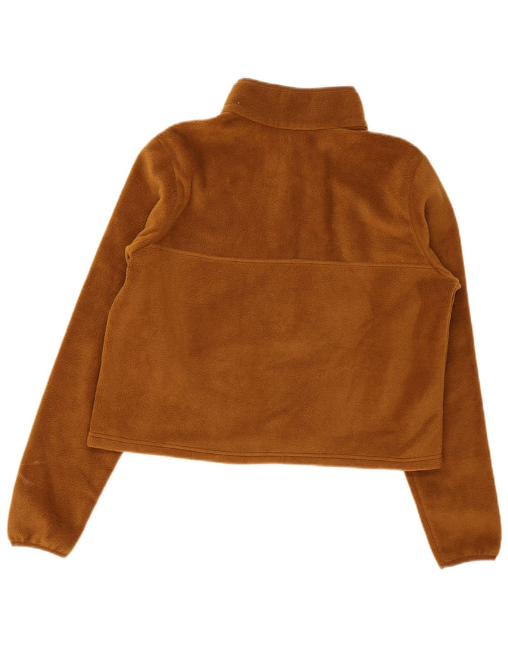 Columbia Damen Crop Button Neck Fleece Pullover UK 16 Large Beige Polyester