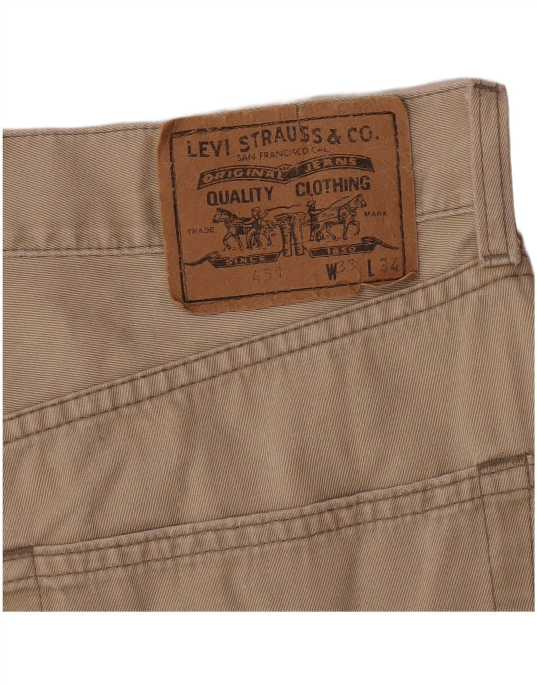 Levi's Herren 451 Straight Freizeithose W33 L31 Beige