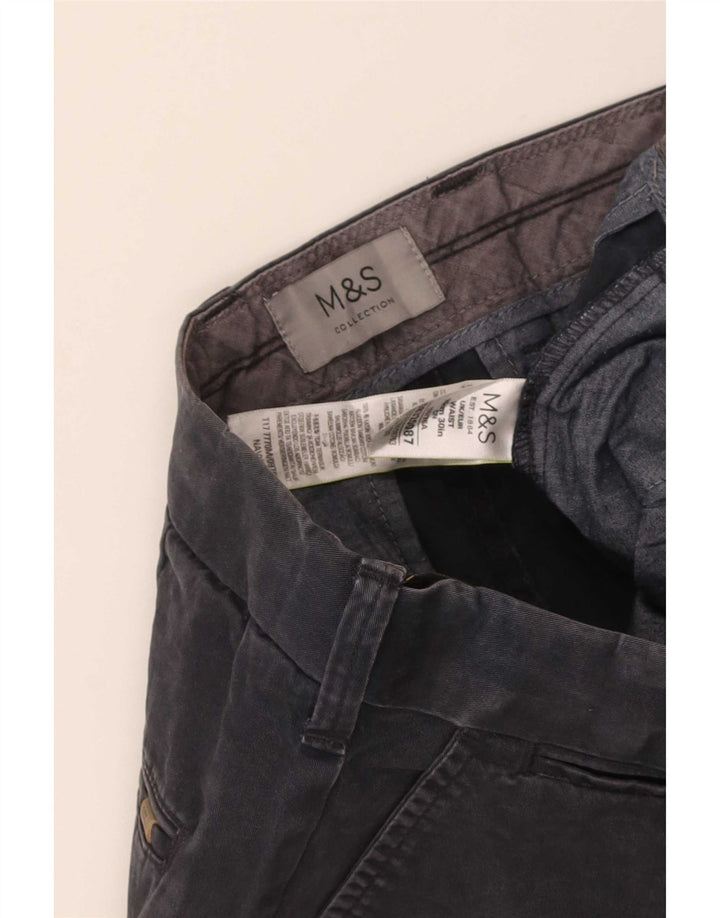 Marks & Spencer Herren-Chinoshorts W30, mittelmarineblaue Baumwolle