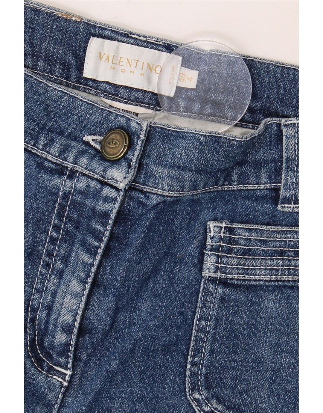 Valentino Damen Slim Jeans IT 40 Small W28 L30 Blau