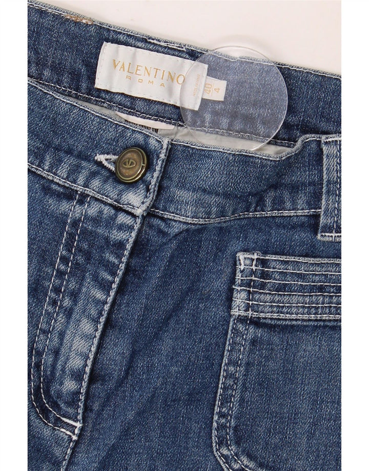 Valentino Damen Slim Jeans IT 40 Small W28 L30 Blau