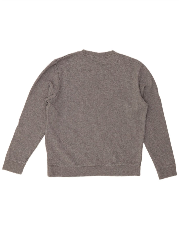 HUGO BOSS Damen-Sweatshirt-Pullover UK 14 Mittelgrau gefleckte Baumwolle