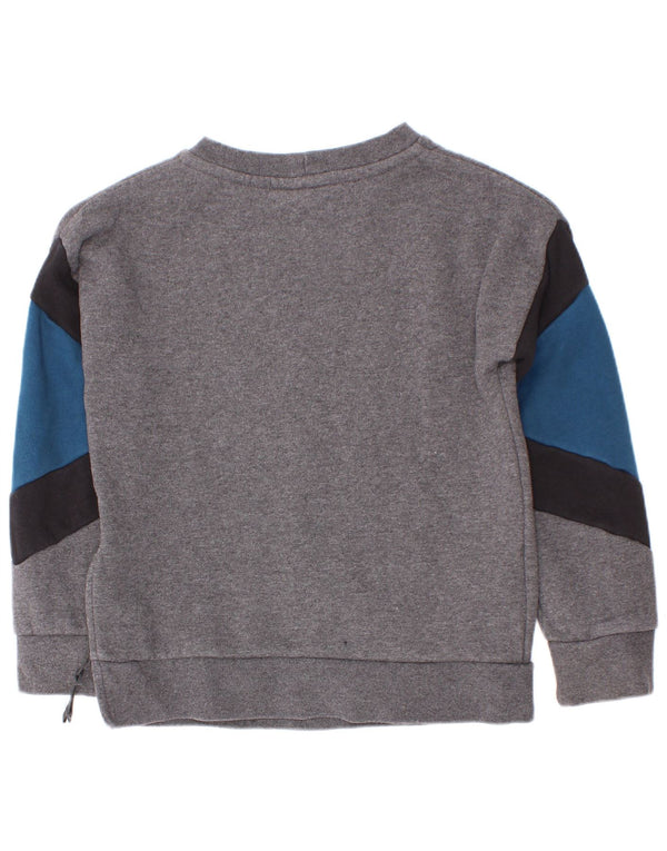Nike Jungen-Sweatshirt mit Grafik, 6–7 Jahre, XS, graue Farbblock-Baumwolle