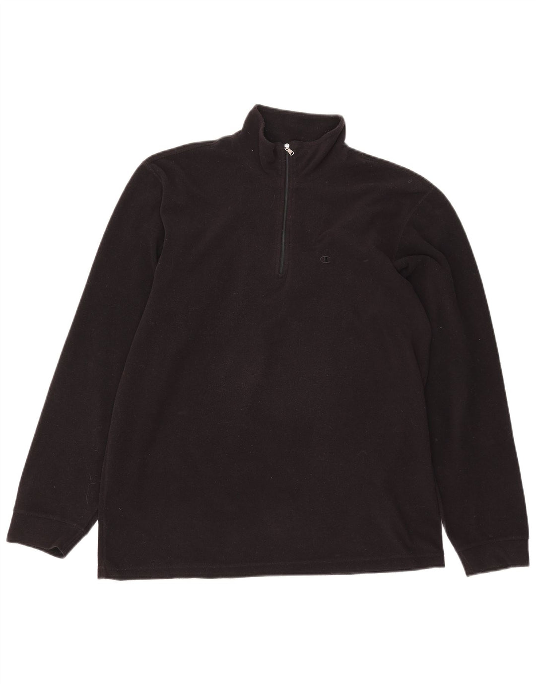 Champion Herren-Fleecepullover mit Reißverschluss, Größe L, Schwarz, Polyester