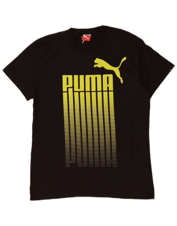 Puma Herren T-Shirt mit Grafik, groß, aus schwarzer Baumwolle