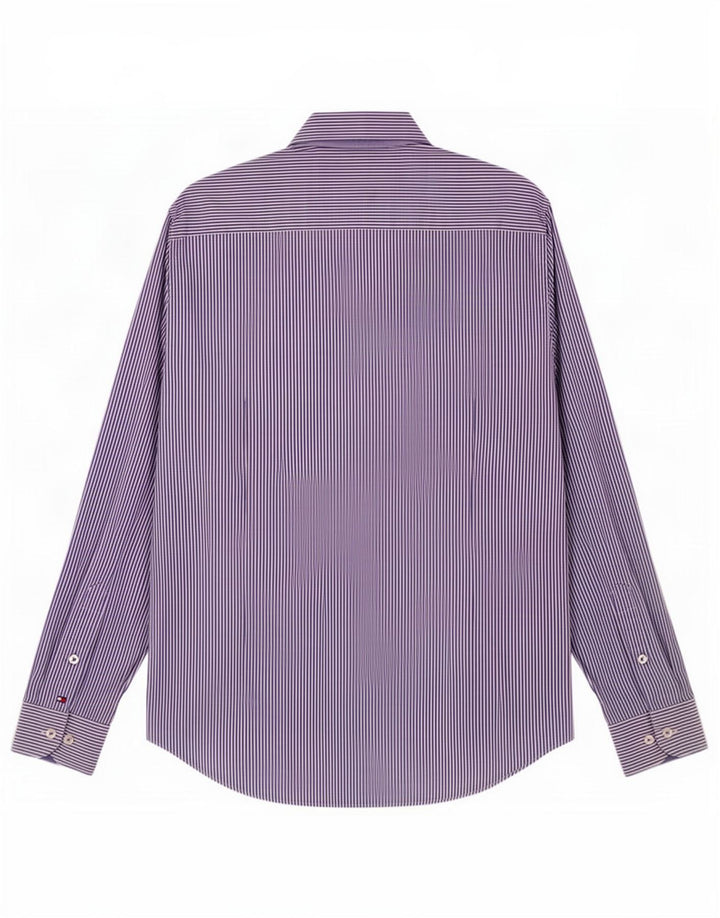 Tommy Hilfiger Herrenhemd mittelblau gestreift aus Baumwolle