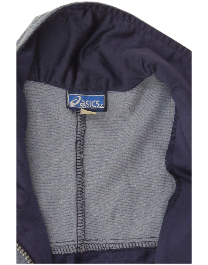 ASICS Herren-Trainingsanzug mit grafischem Oberteil, groß, Marineblau, Farbblock