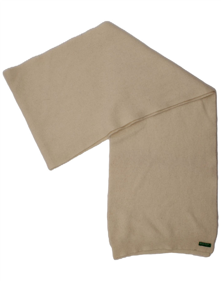 BENETTON Womens Rectangle Scarf One Size Off White Vintage Benetton and Second-Hand Benetton from Messina Hembry 